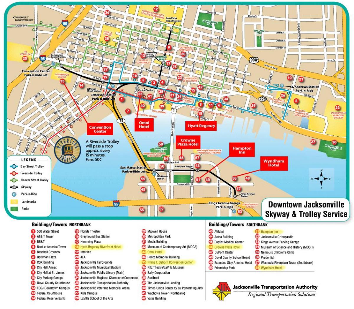 map of Jacksonville attraction