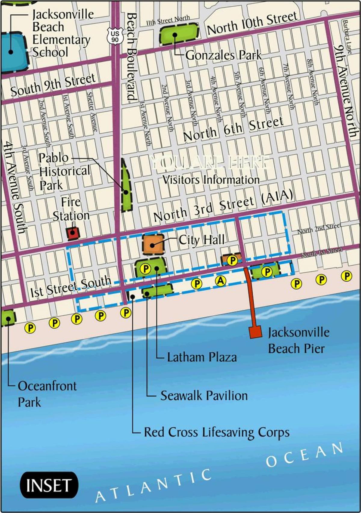map of Jacksonville beach