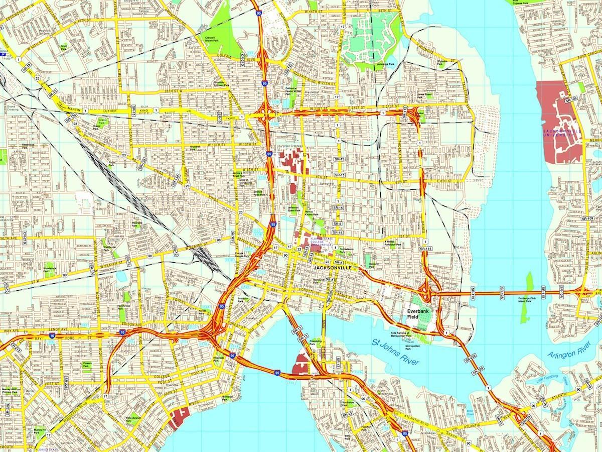 Jacksonville FL city map