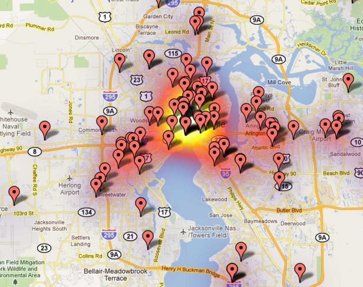 crime rate map Jacksonville FL