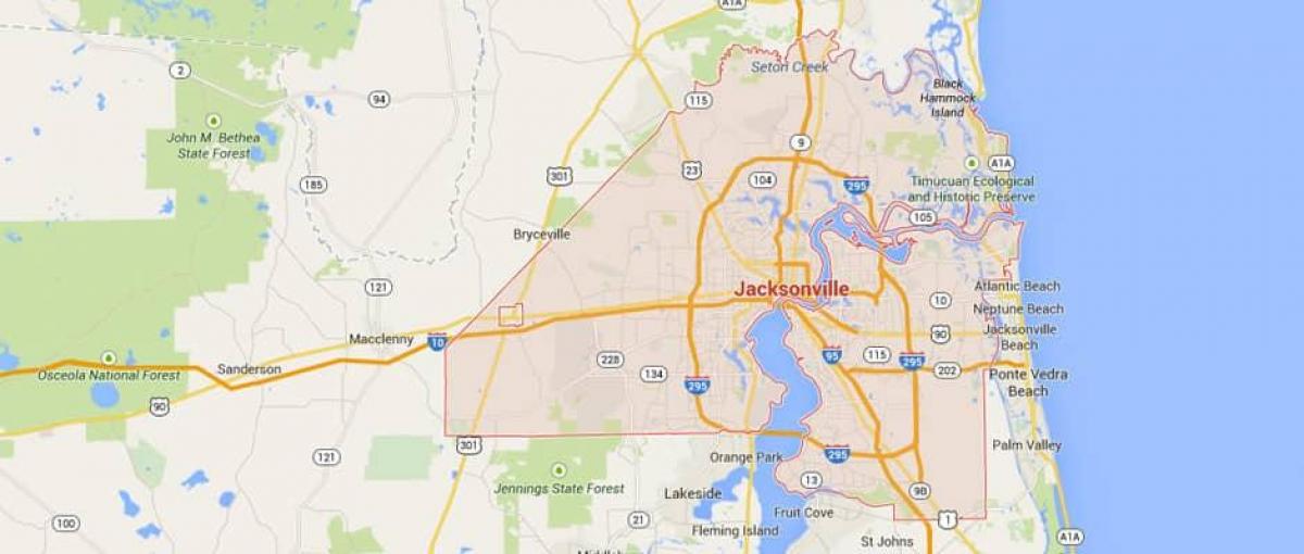 Jacksonville Florida street map