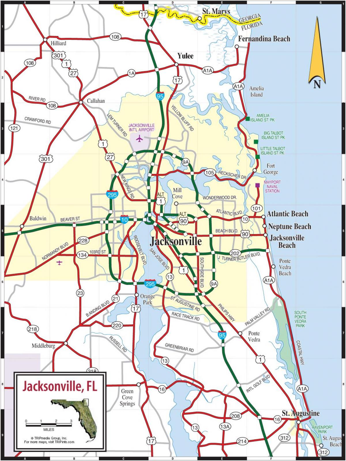 Jacksonville map Florida