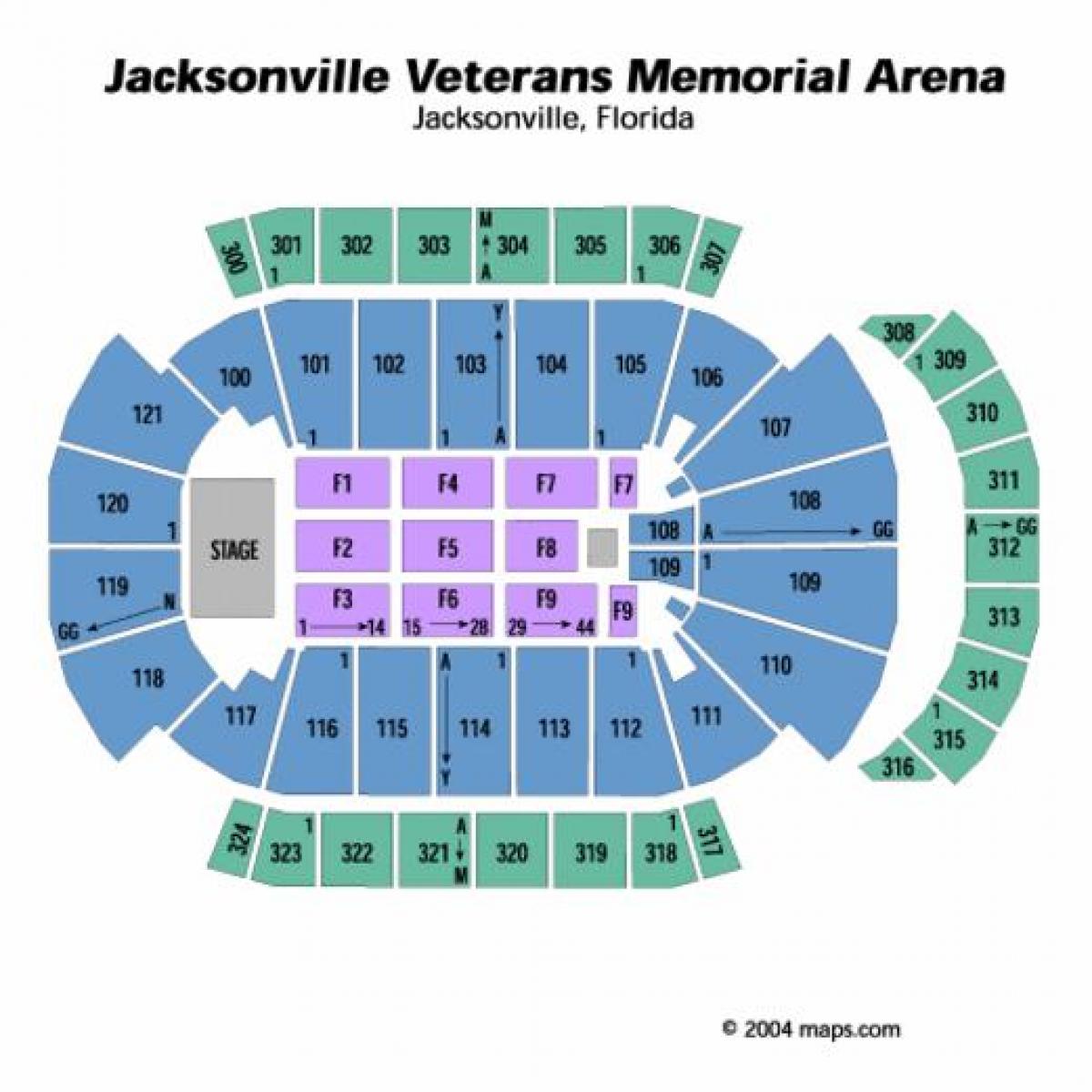 Jacksonville veterans memorial arena map