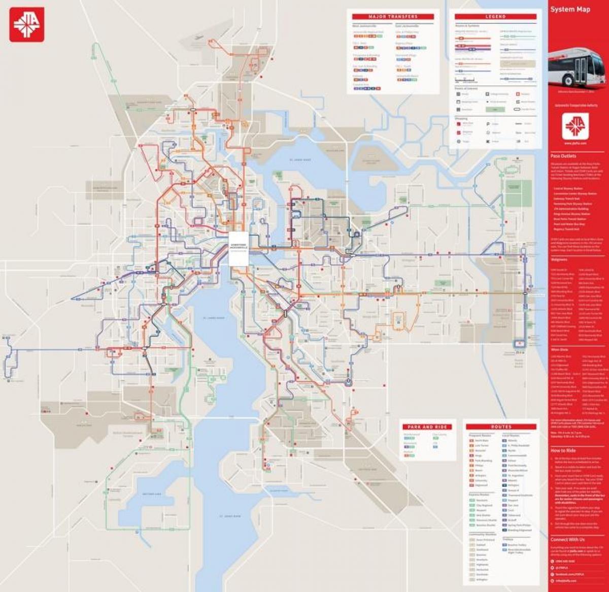 map of Jacksonville transport