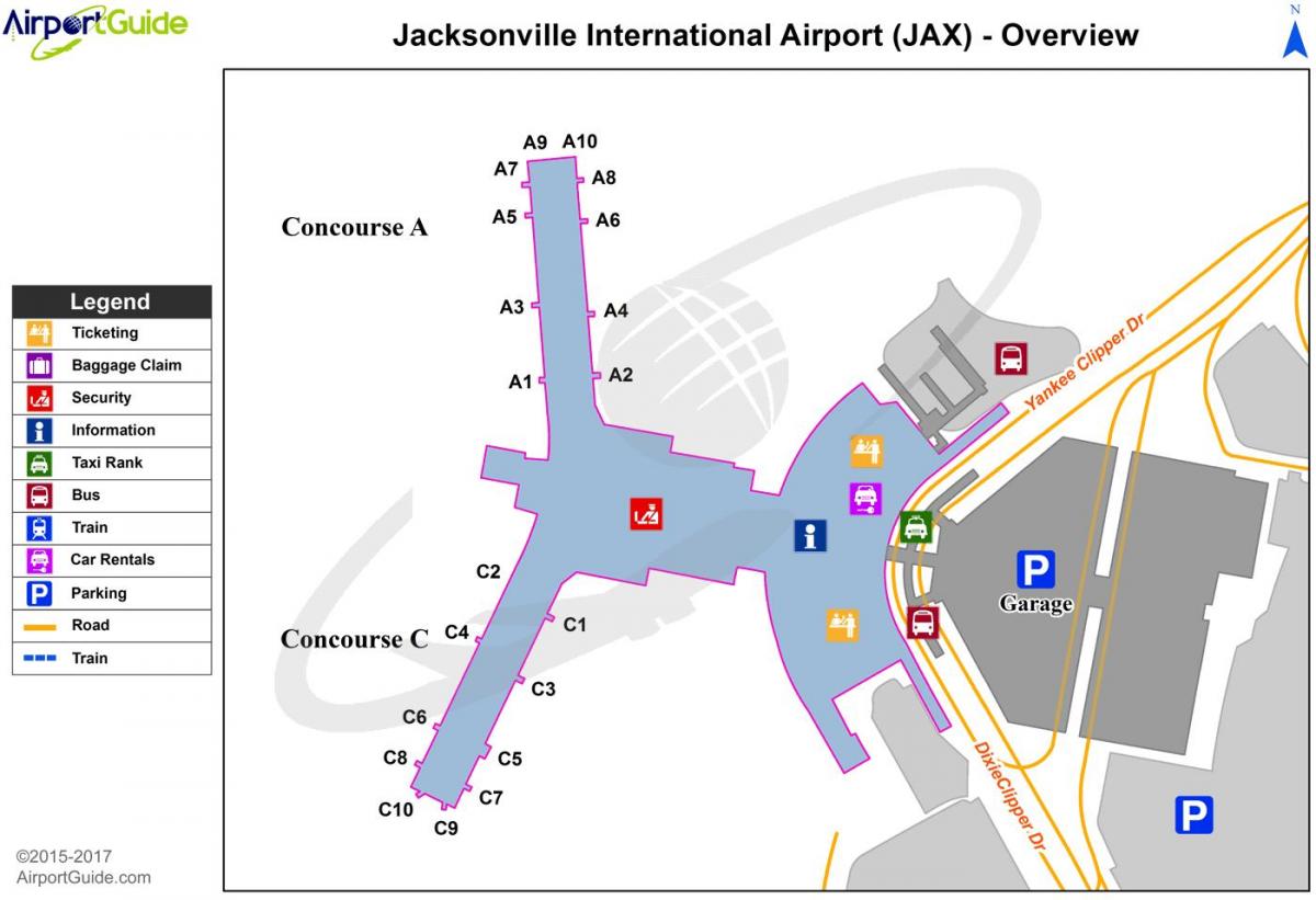 map of Jacksonville airport
