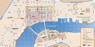 Map of Jacksonville riverwalk
