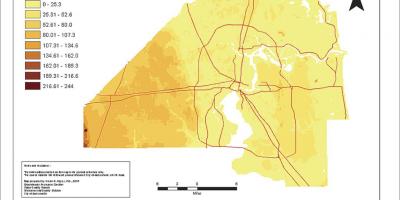 Map of Jacksonville topographic