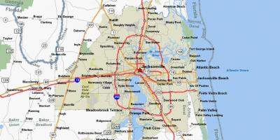 Jacksonville Florida on a map